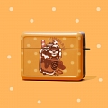 Cute Bear on Chocolate Ice Cream | Airpod Case | Silicone Case for Apple AirPods 1, 2, Pro